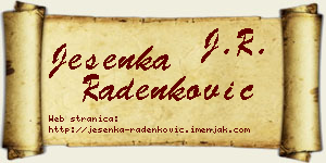 Jesenka Radenković vizit kartica